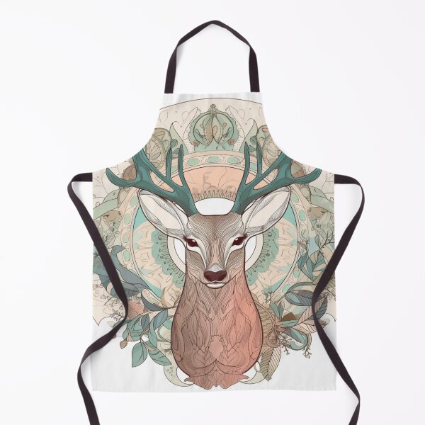 Aperçu de l'œuvre Enchantement floral : Rêverie florale : une tête de cerf surréaliste embrassée par des formes organiques créée et vendue par PastelDelight.