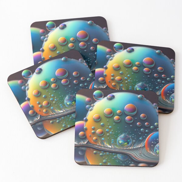 Item preview, Fractal digital artwork with rainbow colors and droplet patterns designed and sold by Pflugart.
