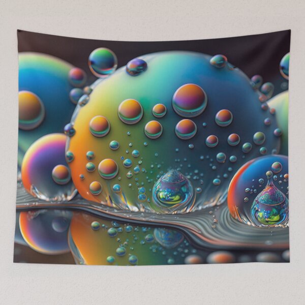 Item preview, Fractal digital artwork with rainbow colors and droplet patterns designed and sold by Pflugart.