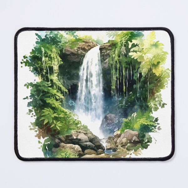 Item preview, Cascading Waterfall Clipart, Dramatic Falls, Rushing Waters, Breathtaking Cascade, Water's Dance, Dynamic Beauty, Falling Water designed and sold by CoolorPaint.