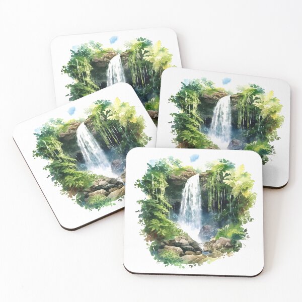 Item preview, Cascading Waterfall Clipart, Dramatic Falls, Rushing Waters, Breathtaking Cascade, Water's Dance, Dynamic Beauty, Falling Water designed and sold by CoolorPaint.