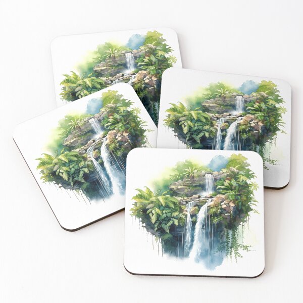 Item preview, Cascading Waterfall Clipart, Dramatic Falls, Rushing Waters, Breathtaking Cascade, Water's Dance, Dynamic Beauty, Falling Water designed and sold by CoolorPaint.