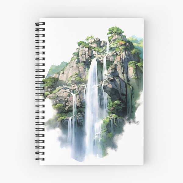 Item preview, Cascading Waterfall Clipart, Dramatic Falls, Rushing Waters, Breathtaking Cascade, Water's Dance, Dynamic Beauty, Falling Water designed and sold by CoolorPaint.
