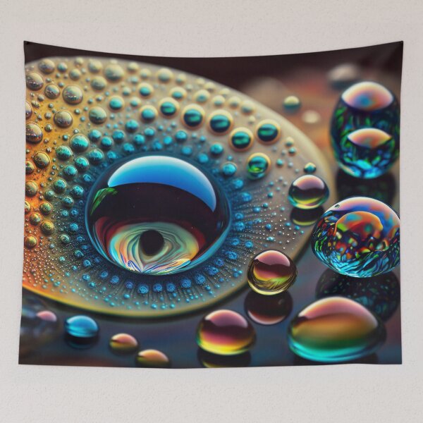 Item preview, Fractal digital artwork with rainbow colors and droplet patterns designed and sold by Pflugart.