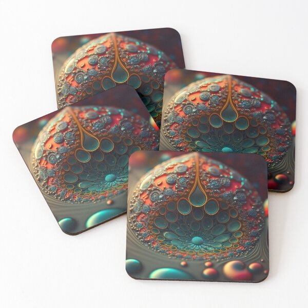 Item preview, Fractal digital artwork with rainbow colors and droplet patterns designed and sold by Pflugart.