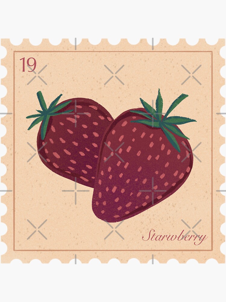 Vintage strawberry stamp Sticker