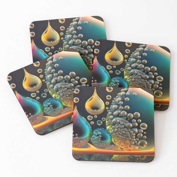 Item preview, Fractal digital artwork with rainbow colors and droplet patterns designed and sold by Pflugart.