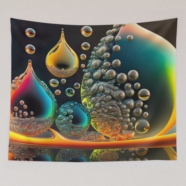 Item preview, Fractal digital artwork with rainbow colors and droplet patterns designed and sold by Pflugart.