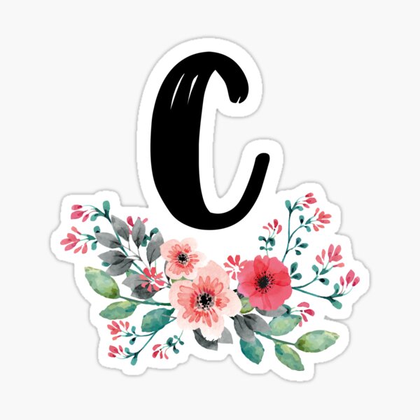 Funlucy Monogram Letter C With Powder White Rose Floral Wall Decor Art  Decals Initial Letter C Vinyl…See more Funlucy Monogram Letter C With  Powder