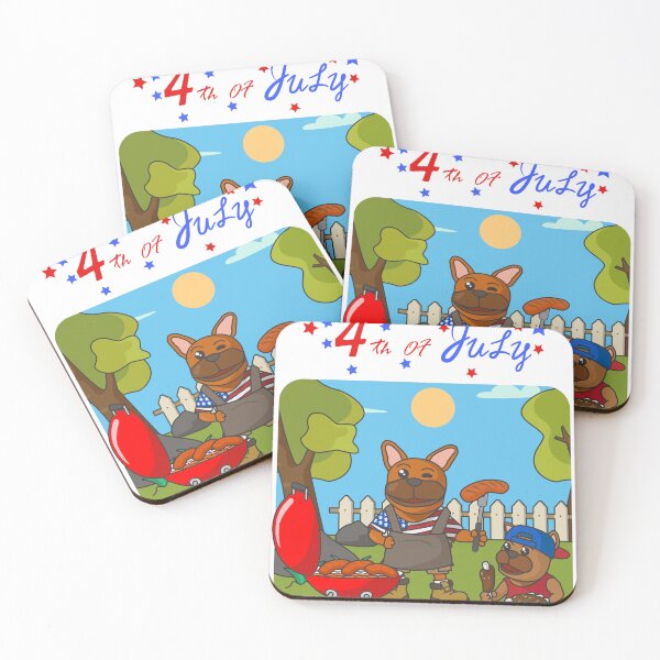 Item preview, Happy 4th of July , backyard grill , father and son , French bulldog designed and sold by TheBlackCircle.