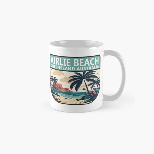 Vista previa del artículo con la obra «Emblema retro de Airlie Beach, Australia», diseñado y vendido por KrisSidDesigns.
