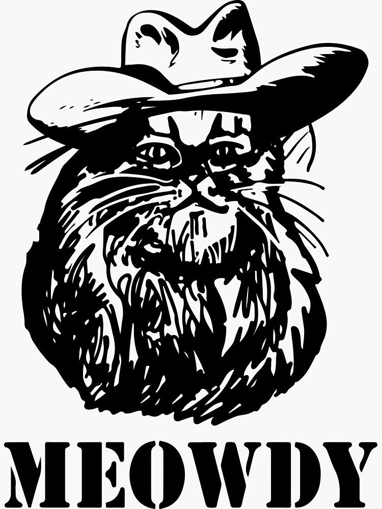 Meowdy - Funny Mashup Between Meow and Howdy Cat Meme Painting by