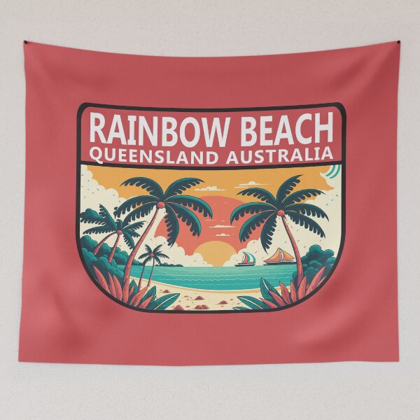 Item preview, Rainbow Beach Australia Retro Emblem designed and sold by KrisSidDesigns.