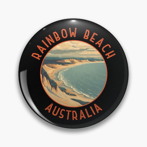 Item preview, Rainbow Beach Australia Retro Distressed Circle designed and sold by KrisSidDesigns.