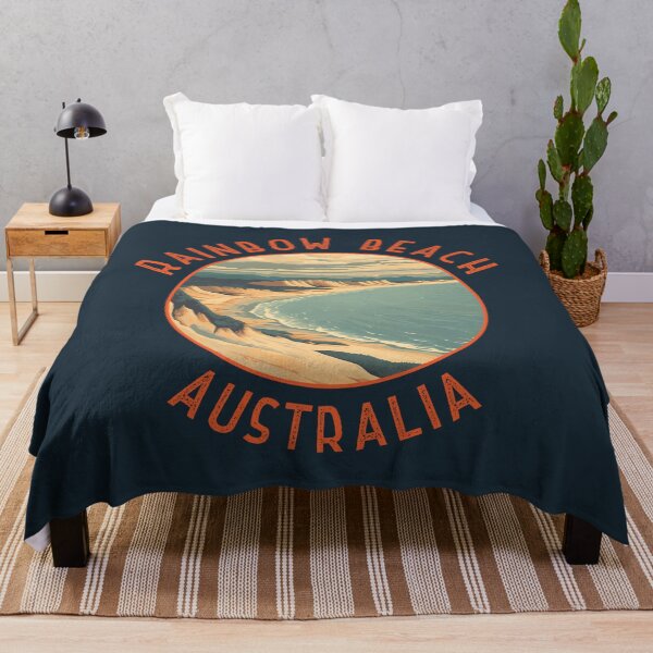 Item preview, Rainbow Beach Australia Retro Distressed Circle designed and sold by KrisSidDesigns.