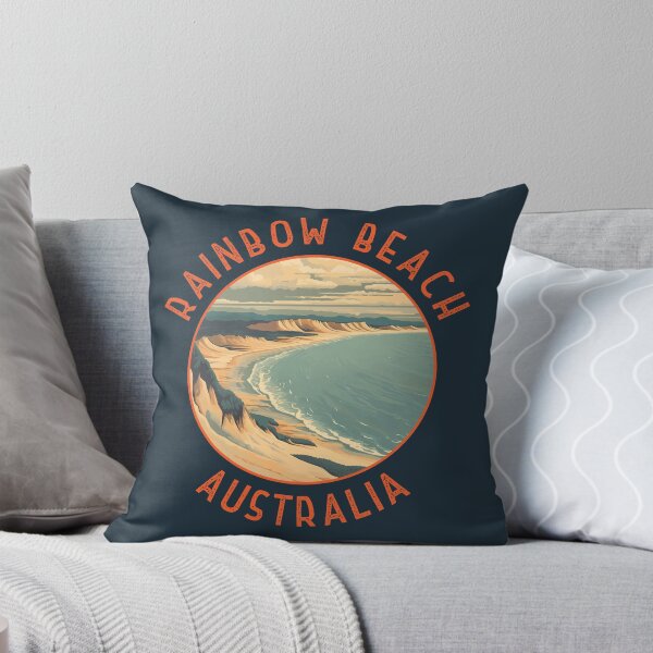 Item preview, Rainbow Beach Australia Retro Distressed Circle designed and sold by KrisSidDesigns.