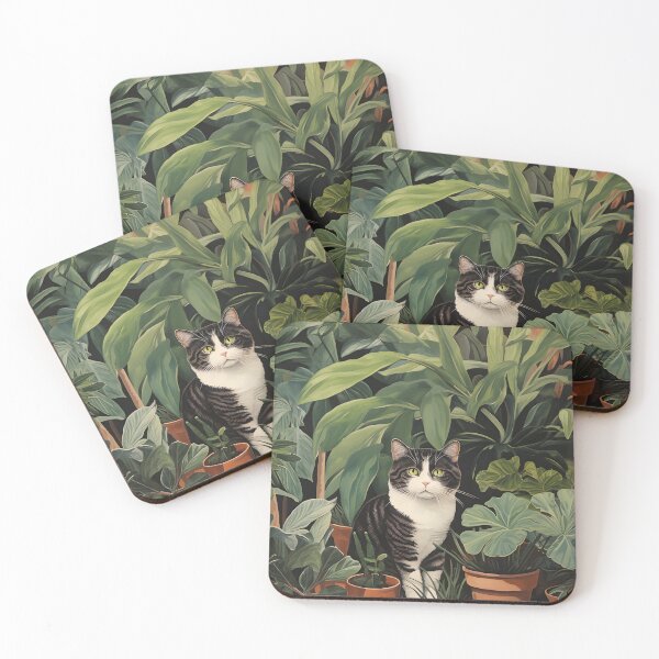 Item preview, Purrfect Harmony: Cats and Plants  designed and sold by KittyStampedeCo.