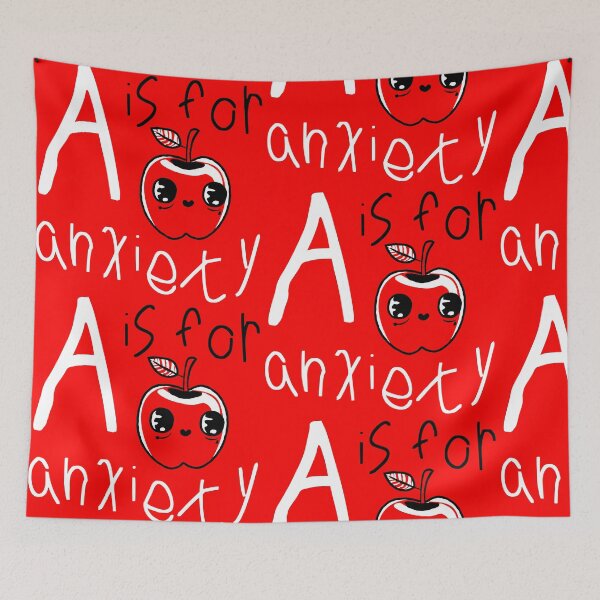 Item preview, A is for Anxiety Apple designed and sold by GetYourCreateOn.