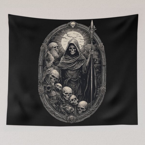 Item preview, Gothic reaper / death with skulls - full moon designed and sold by DarkDesign69.