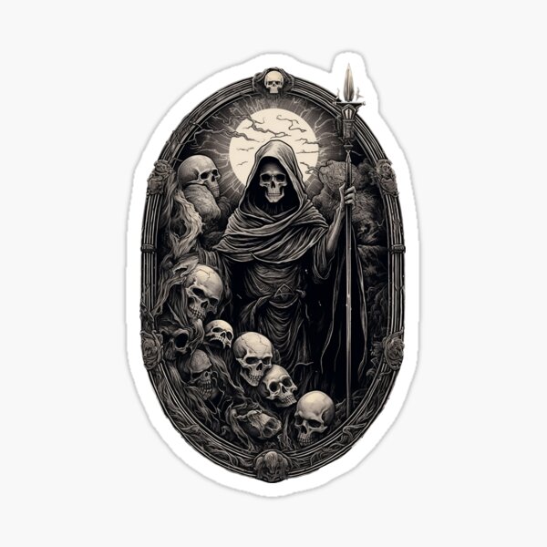 Item preview, Gothic reaper / death with skulls - full moon designed and sold by DarkDesign69.