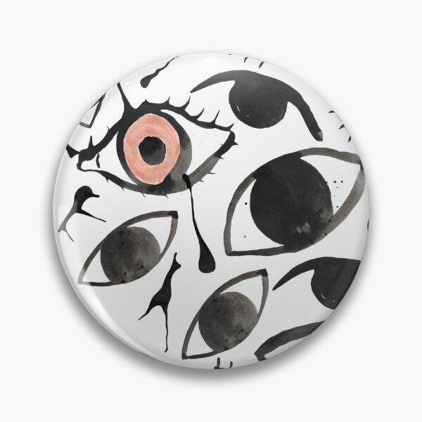 Item preview, Ink Blots and Eyeballs: Hand Painted Halloween Pattern in Black Ink designed and sold by maddydoodlesoup.
