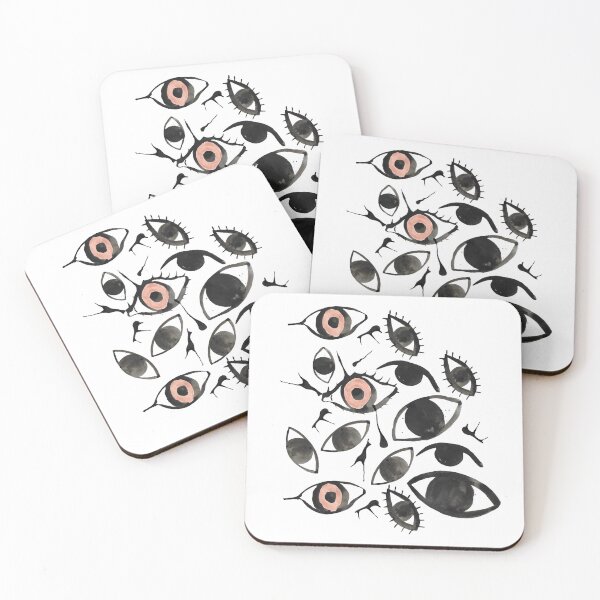 Item preview, Ink Blots and Eyeballs: Hand Painted Halloween Pattern in Black Ink designed and sold by maddydoodlesoup.