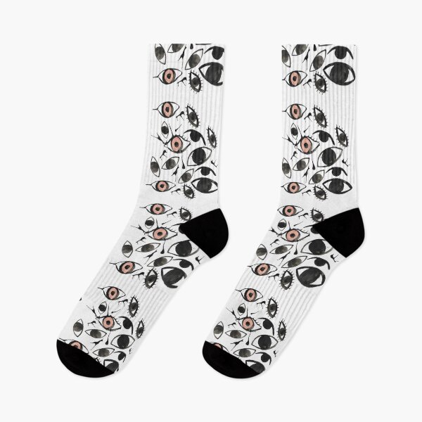 Item preview, Ink Blots and Eyeballs: Hand Painted Halloween Pattern in Black Ink designed and sold by maddydoodlesoup.