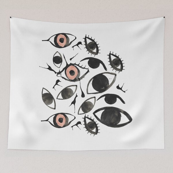 Item preview, Ink Blots and Eyeballs: Hand Painted Halloween Pattern in Black Ink designed and sold by maddydoodlesoup.