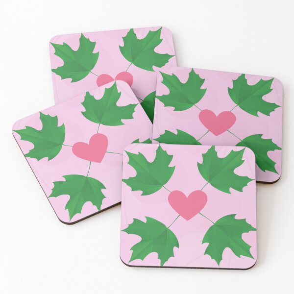 Item preview, Green Leaf Pink Heart  designed and sold by NoomArts.