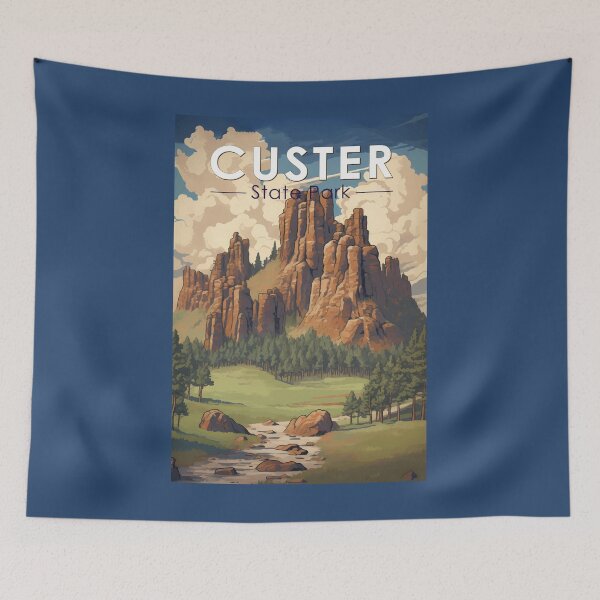 Item preview, Custer State Park South Dakota Travel Art Vintage designed and sold by KrisSidDesigns.