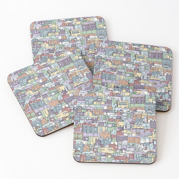 Item preview, Colorful Island Homes All-Over Print designed and sold by Unhinged Heather.