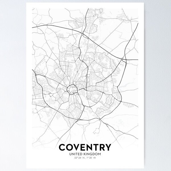 Item preview, Coventry City Map designed and sold by OrtaMaps.