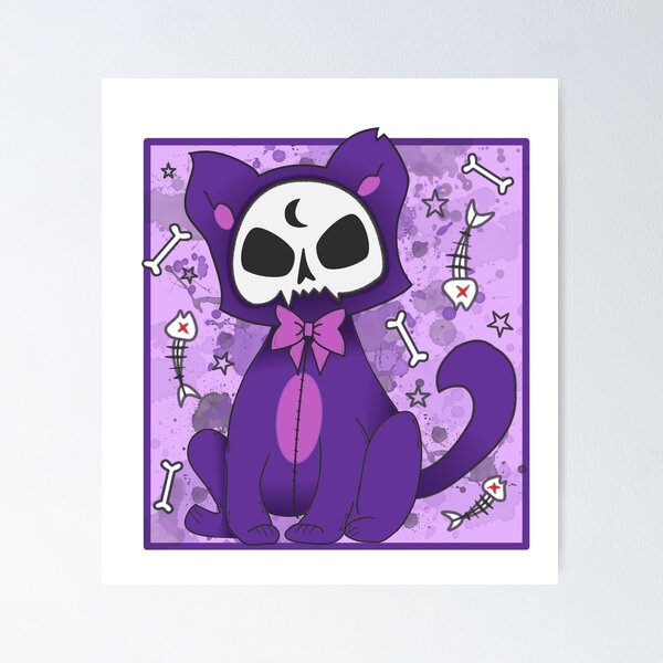 Cute Cat & Skull Pastel Goth