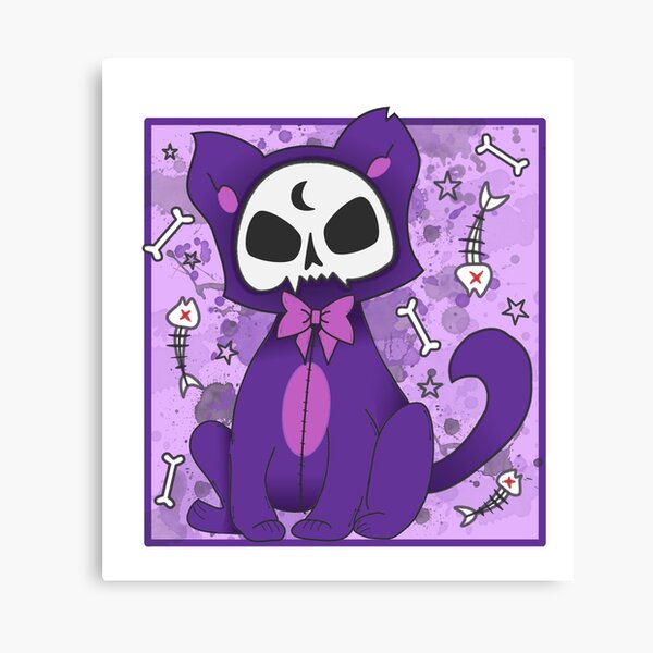 Cute Cat & Skull Pastel Goth