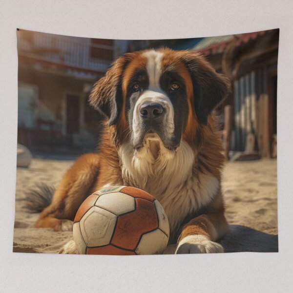 Item preview, Saint Bernard playing in the sand designed and sold by RichardDHJ.