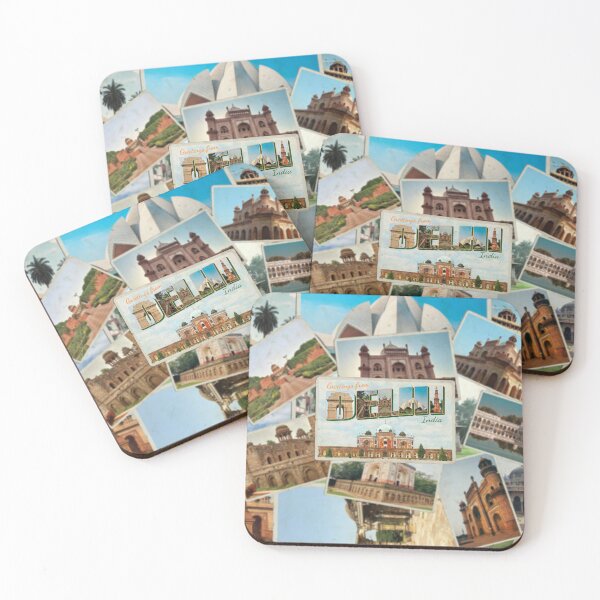 Item preview, Greetings from Delhi in India Vintage style retro souvenir designed and sold by DeveloperProp0.