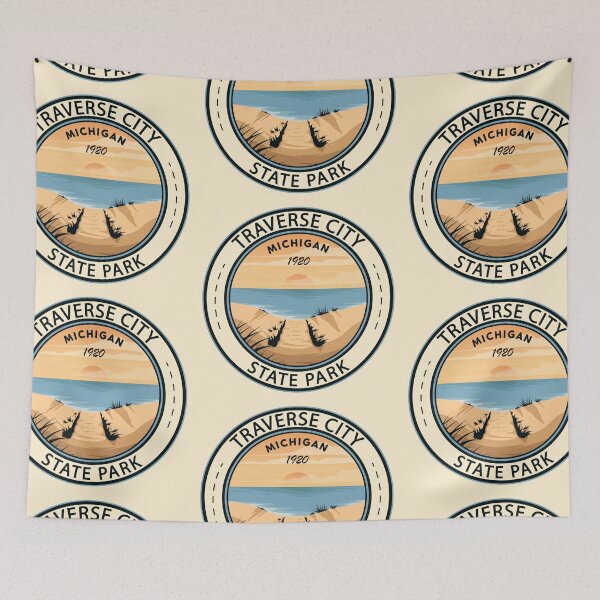 Item preview, Traverse City State Park Michigan Badge designed and sold by KrisSidDesigns.