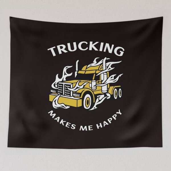 Item preview, Trucker in Flames Trucking Makes Me Happy GW designed and sold by TeamsterLife.