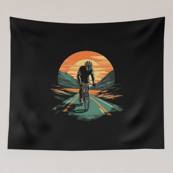 Item preview, A cyclist setting sun in the background. designed and sold by Hisirdoux.
