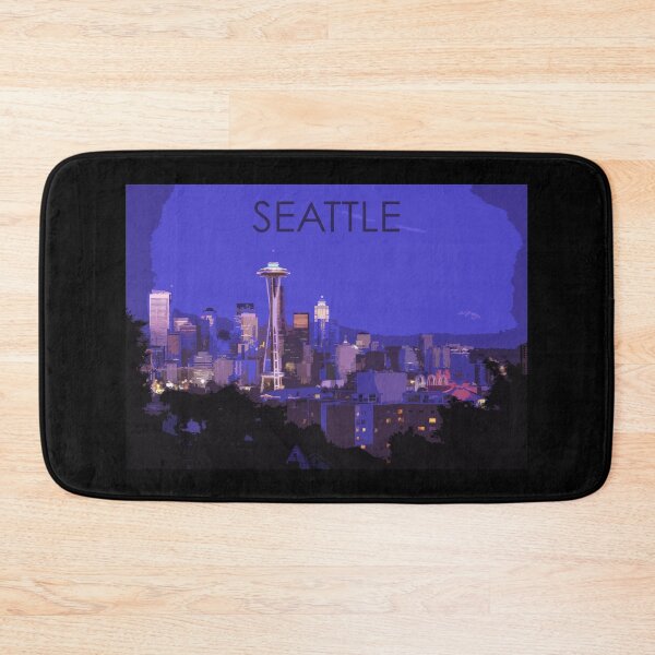 Item preview, Seattle, Washington, USA, Travel Print, Night designed and sold by summattodraw.