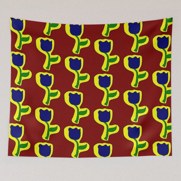 Item preview, Blue Tulip Drawn Folk Artwork designed and sold by Earth Nature Creations.