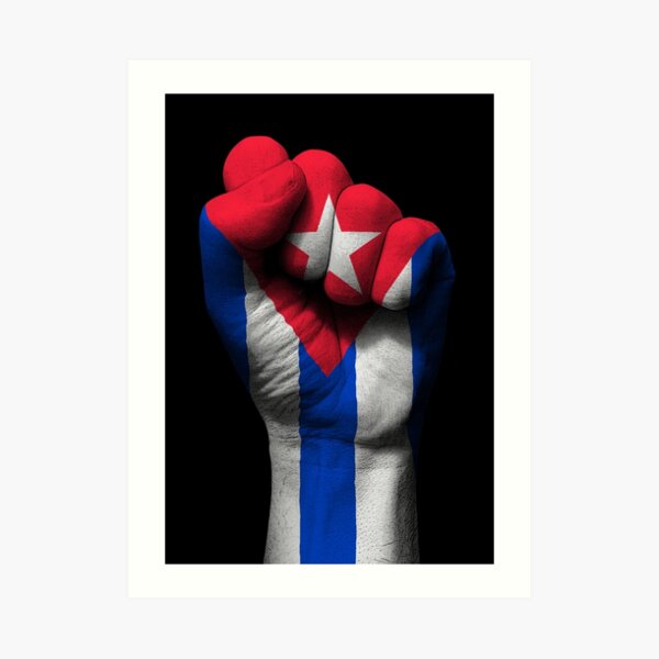 Flag of Cuba on a Raised Clenched Fist Art Print