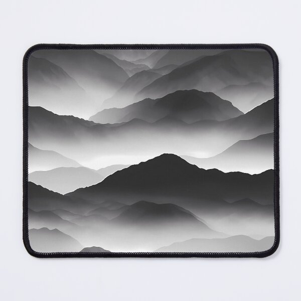 Item preview, Black and White Misty Mountains designed and sold by FrostedPeaks.