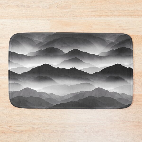 Item preview, Black and White Misty Mountains designed and sold by FrostedPeaks.