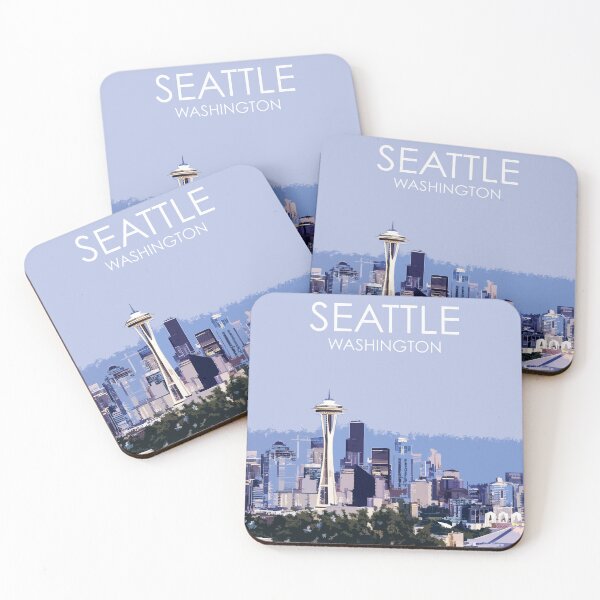 Item preview, Seattle, Washington, USA, Travel Print designed and sold by summattodraw.