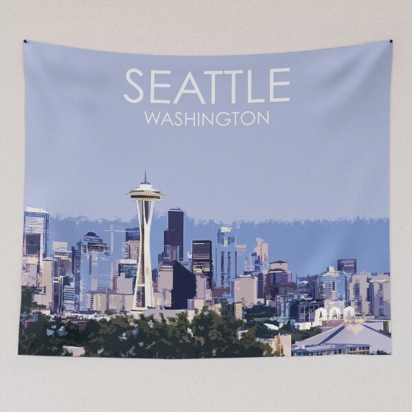 Item preview, Seattle, Washington, USA, Travel Print designed and sold by summattodraw.