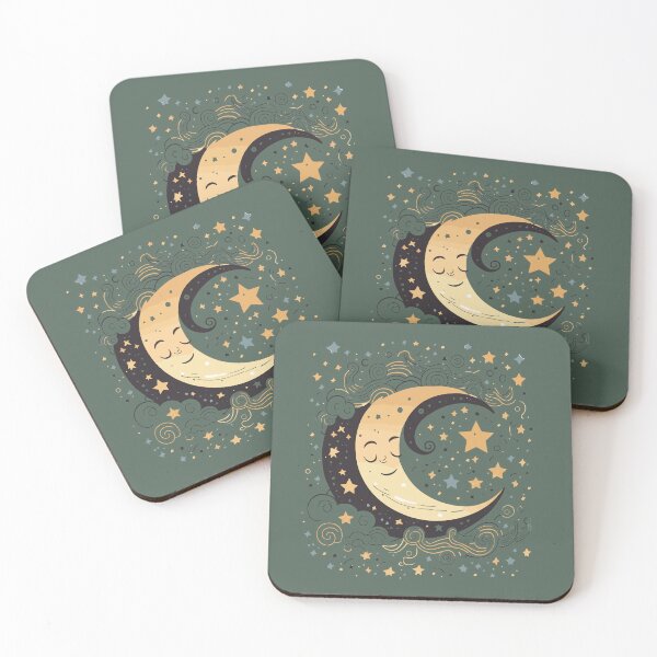 Item preview, Adorable Sleeping Moon designed and sold by UrbanHedgehog.