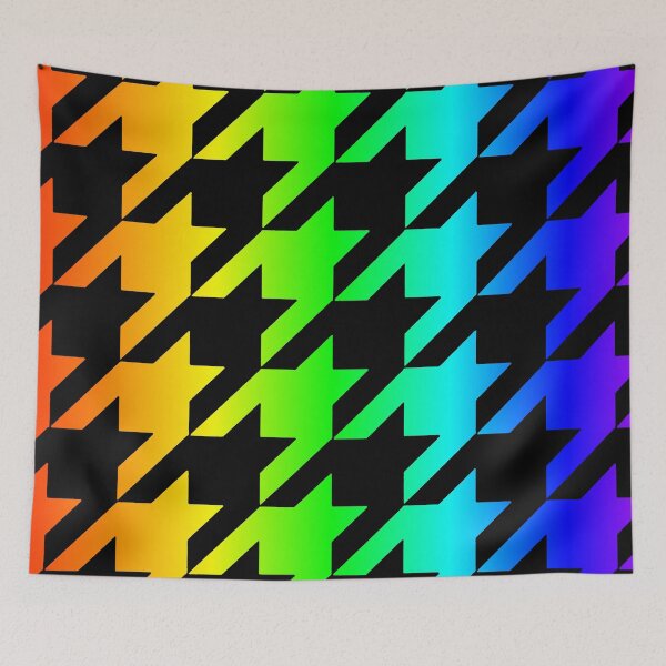 Item preview, ombre rainbow black houndstooth colorful designed and sold by Gossip Rag.