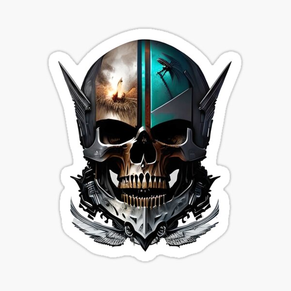 skull helmet warrior Sticker