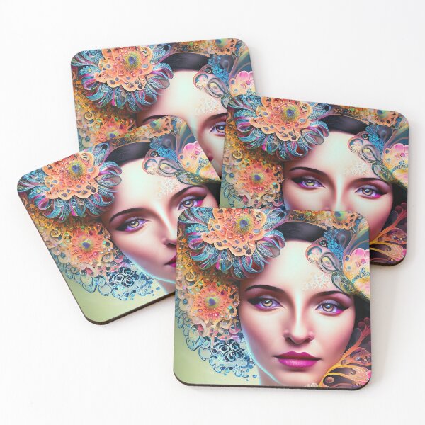 Item preview, Swirling colors with flowers with a pretty woman designed and sold by Lefteris Betsis.